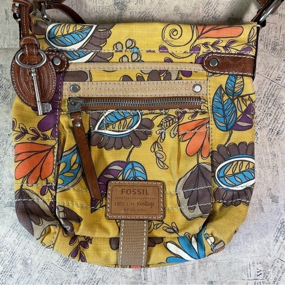Fossil Long live Vintage 1954 crossbody bag floral printed canvas - Picture 2 of 13